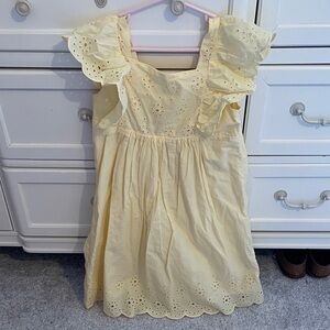 H&M Girls' Yellow Eyelet Ruffle Dress